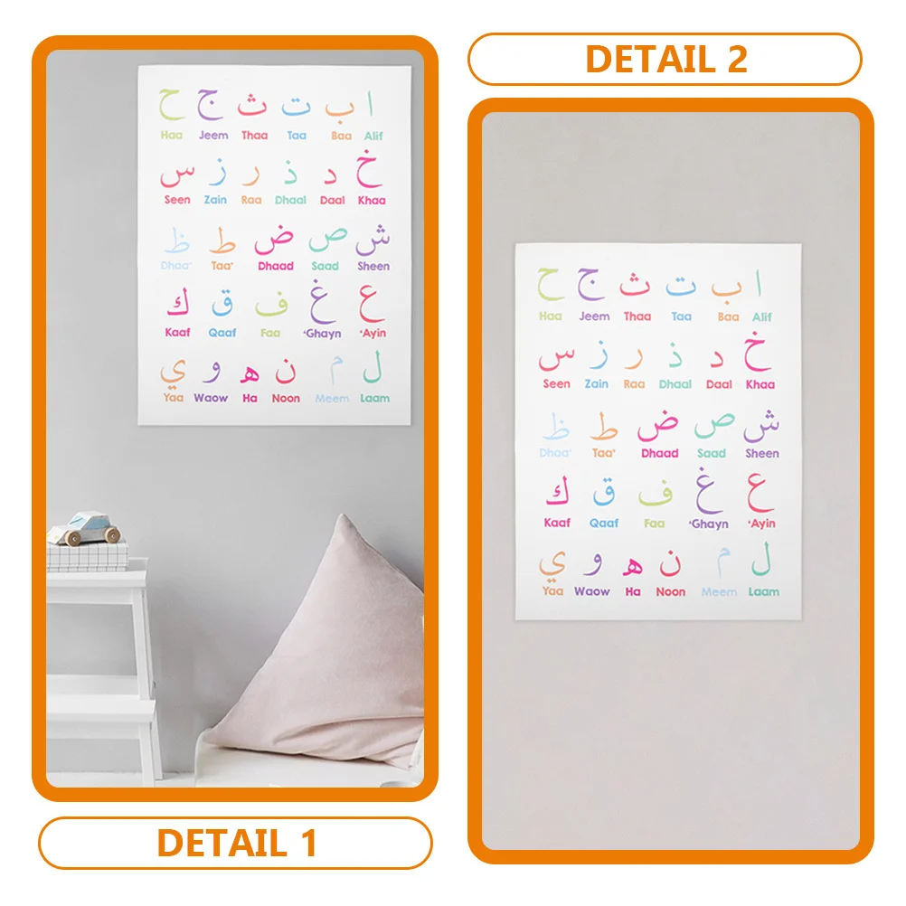 

Arabic Alphabet Poster For Kids Room Numbers Learning Wall Decor Bright Educational Charts Classroom Bedroom Preschool