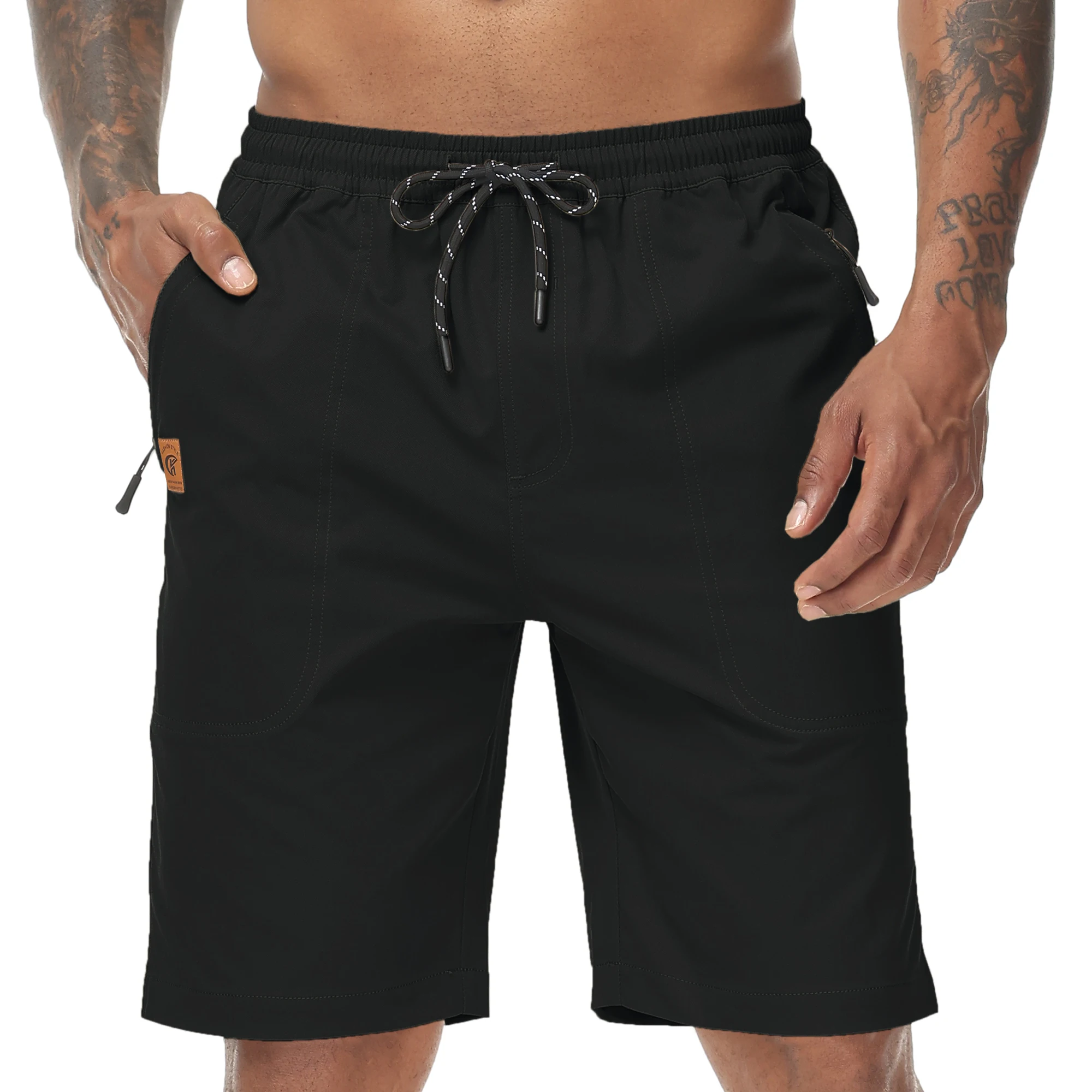 Summer Men\'s Solid Shorts Casual Drawstring Shorts Jogging Athletic Pants Lightweight High Quality Elastic Waist Cargo Shorts