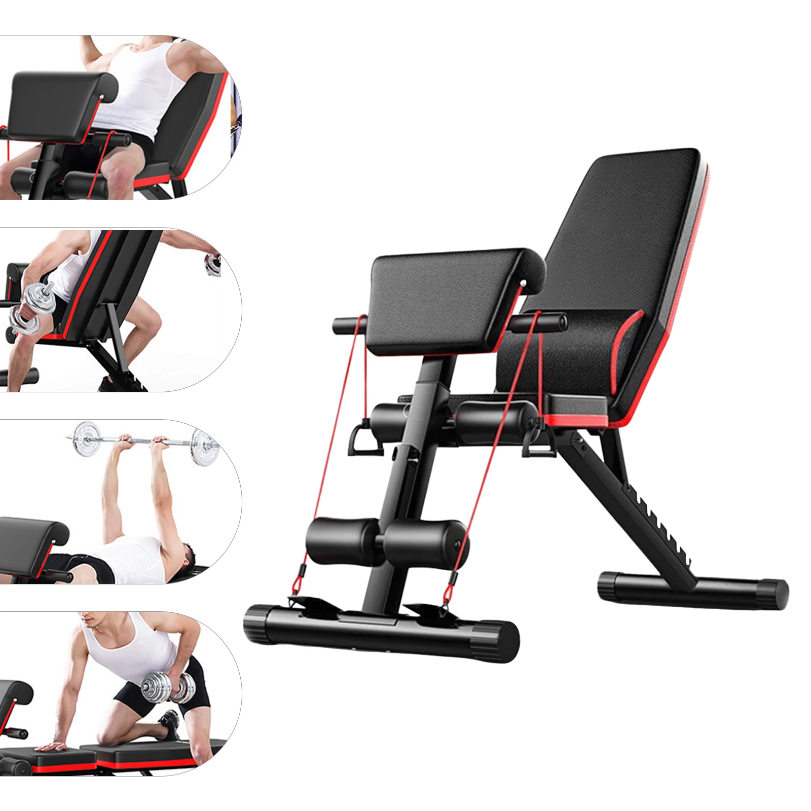 

Fitness Bench Strength Training Bench Heavy Multifunctional Bench Press Stool Adjustable 15.7-40.2in Abdominal Waist Fitness Be