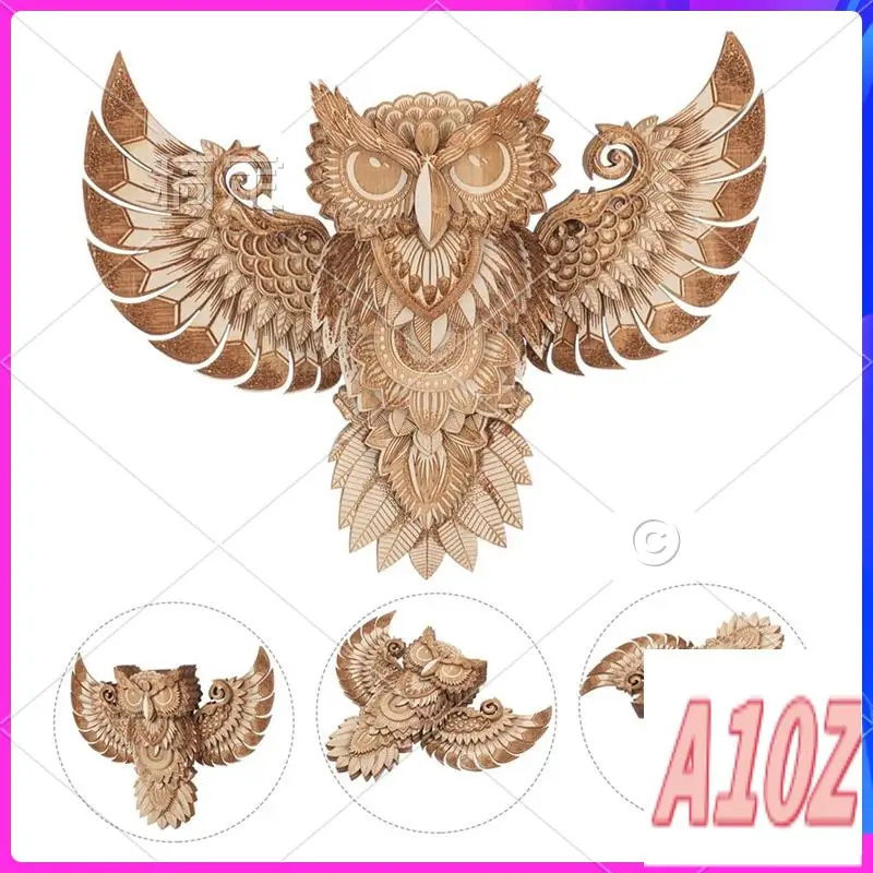 

0Z-Wooden Owl Wood Animal Wall Hanger Home Decorations Wooden Wall Decor Owl Wall Decor