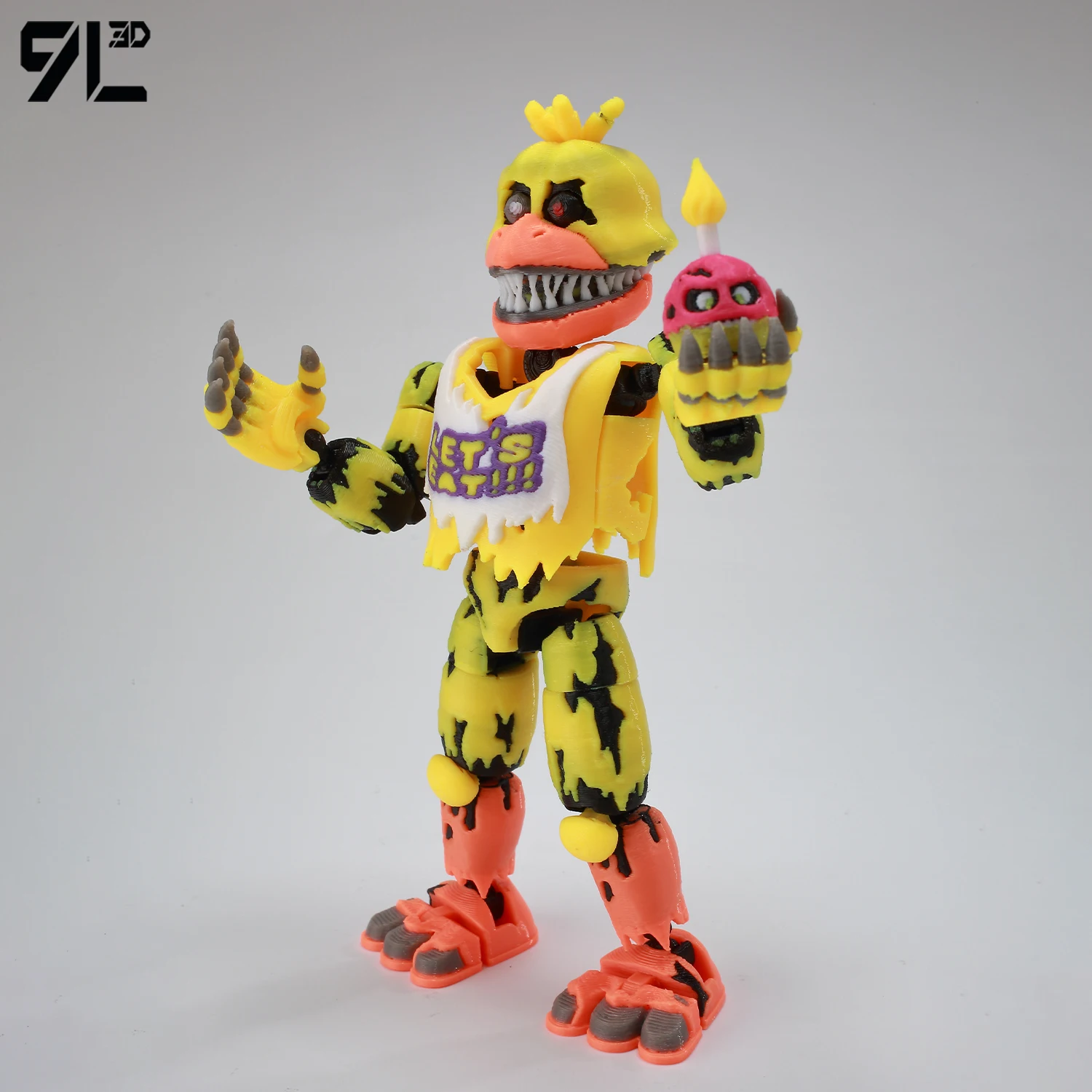 Boneco de Ação 9L3D Impresso Nightmare Chica Titan13 Five Nights Security Breach FNAF com Articulações Móveis e Destacáveis