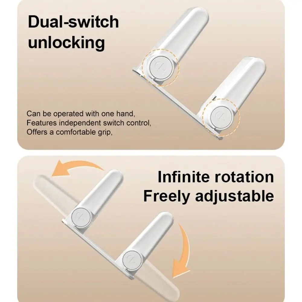 

2Pcs Strong Adhesive Childproof Door Handle Lock No Drill Strong Load-bearing Cabinet Locks White Easy One-Hand Operation