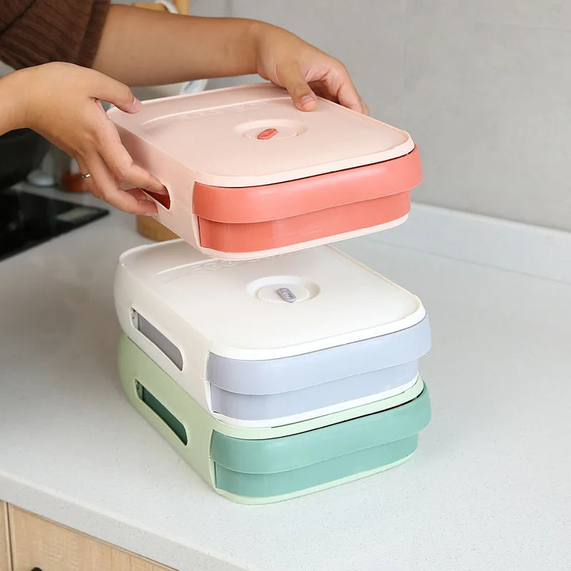 Drawer Type Egg Storage Box Dumpling Box Refrigerator Large Capacity Egg Fresh Keeping Box Holder Household Food Storage Kitchen