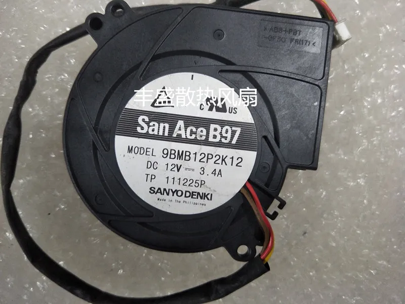 

High Air Flow Pressure Blower Fan for Sanyo 9.7CM 9BMB12P2K12 9733 12V 3.4A Cooling Fan