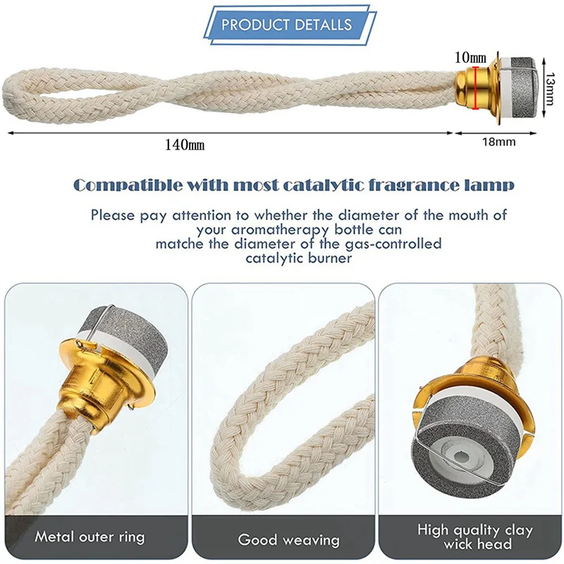 ABLK 2 Pcs Oil Lamp Wick Fragrance Oil Lamp Wick Replacement Air Control Catalytic Burner Lamp Wick for Catalytic Burner