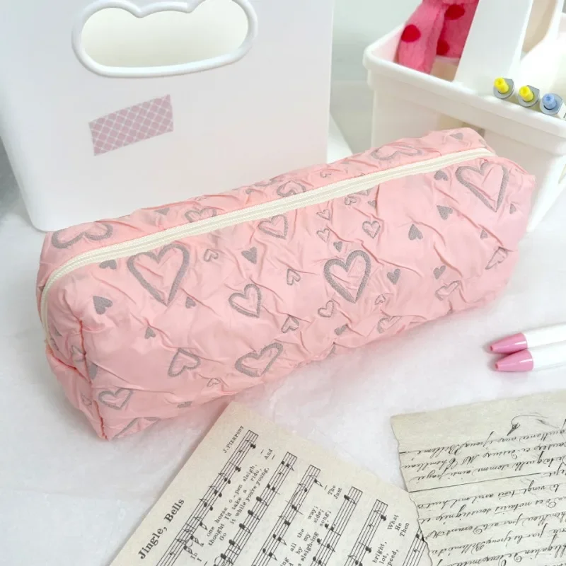 Love Pencil Case High Aesthetic Value Large Capacity Stationery Bag Student Supplies Portable Stationery Bag Pencil Case