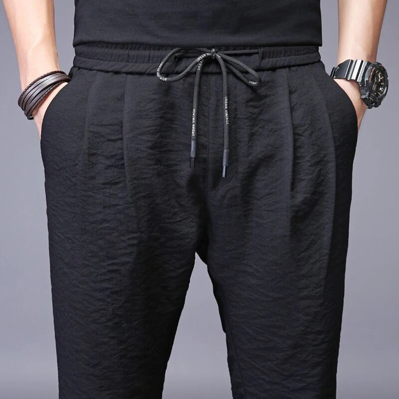 

Men's Summer Casual Pants Informal Breathable Harajuku Sports Pants Drawstring Trousers Korean Fashion Large Size 4XL Z1
