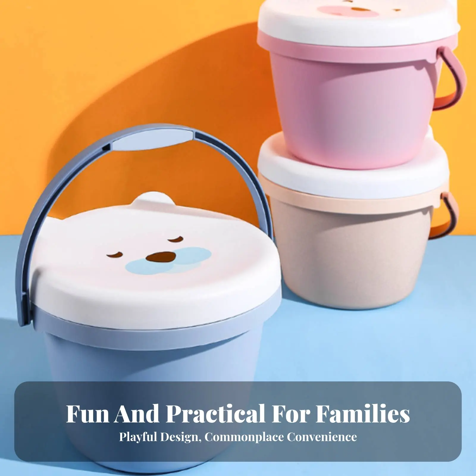 

foldable Cartoon container Multi-Functional Storage Stool Large Capacity Sturdy Construction for young children, Closet