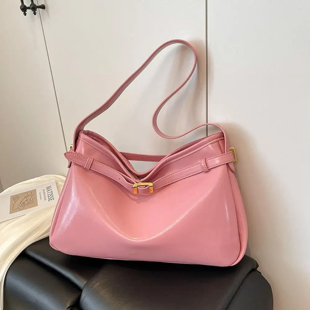 

Повседневная сумка-тоут из искусственной кожи в корейском стиле в стиле ретро, однотонная сумка из искусственной кожи, большая вместительная сумка в этническом стиле, сумка для подмышек, сумки для девочек