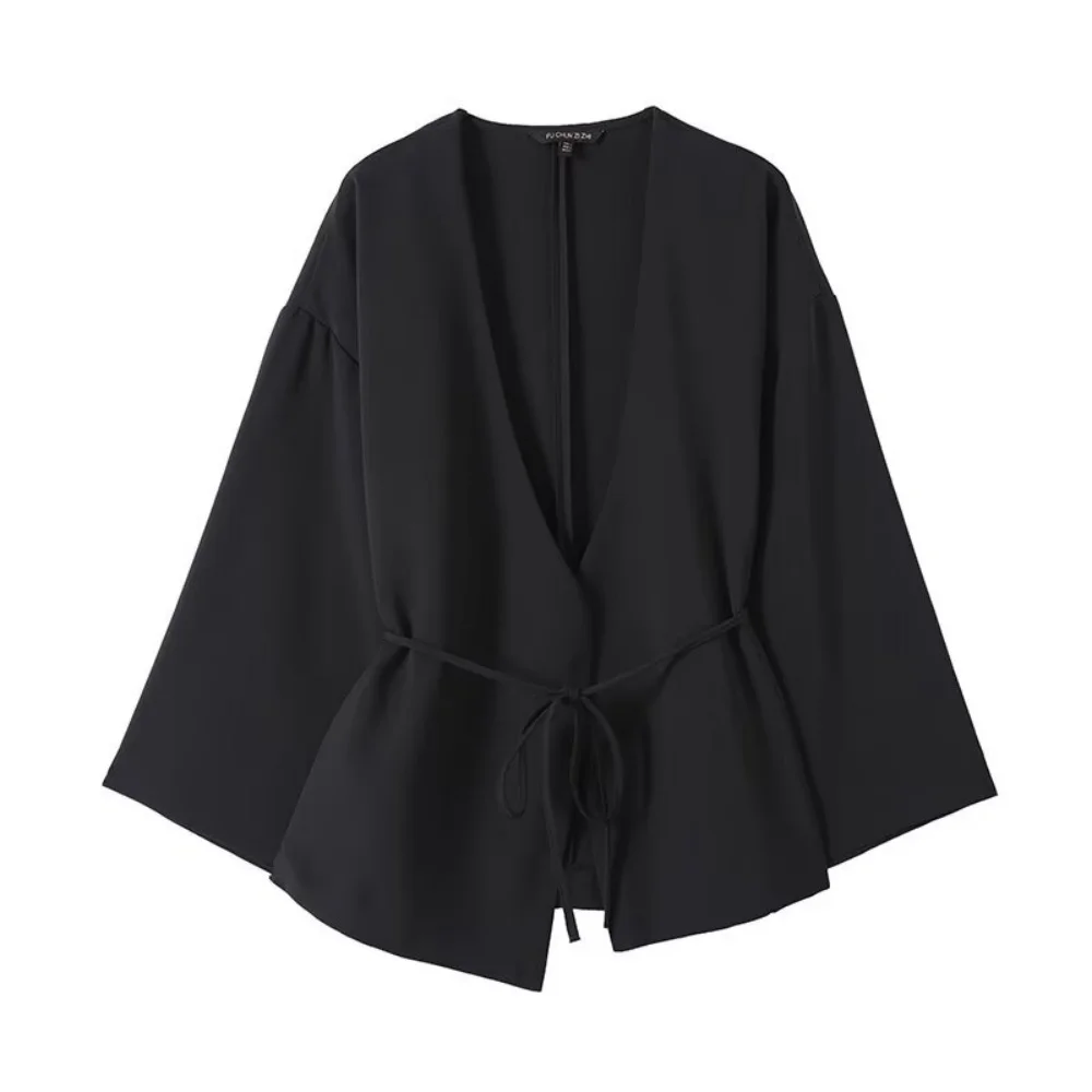 

UNIZERA 2025 Новый продукт, женская повседневная модная новая рубашка с китайским дизайном, высококачественная рубашка с вертикальным v-образным вырезом и бретелями