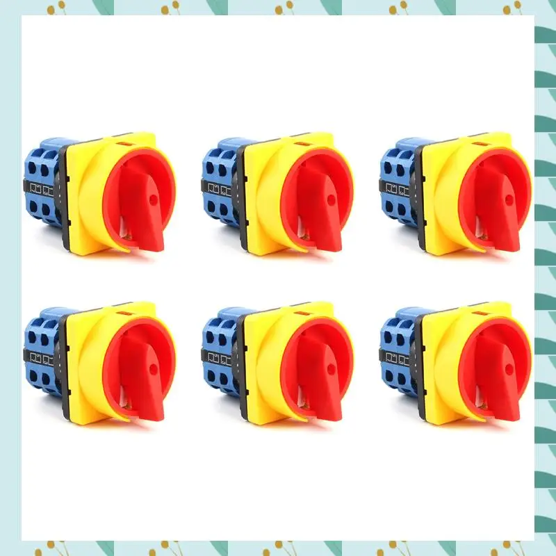 A71P 6X 20A OFF-On 4 Poles Disconnect Isolator Switches LW26GS CA10 48X48mm Padlock Rotary Cam Switch