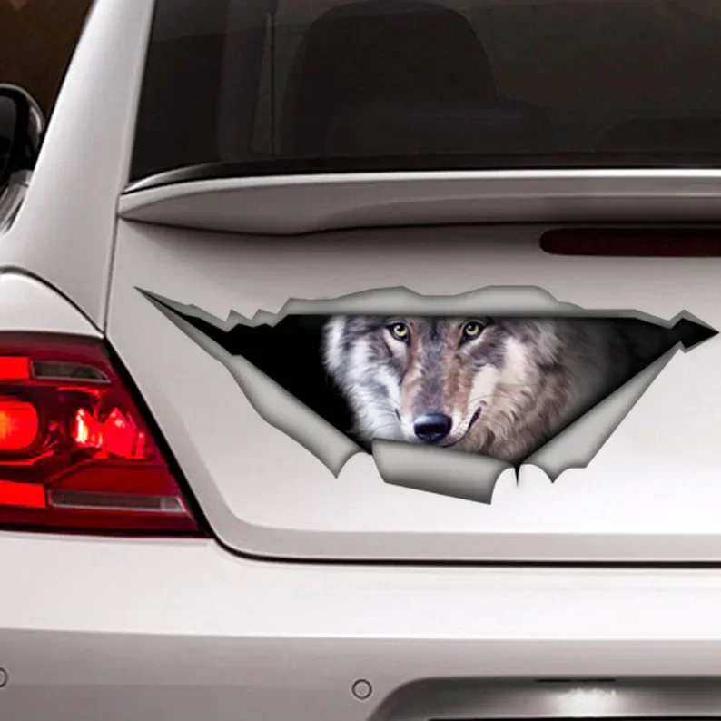 Wolf car Decal, wolf sticker , Dog Decal, Vinyl Decal, Car Decal, funny decal, Laptop Decal, 3D sticker
