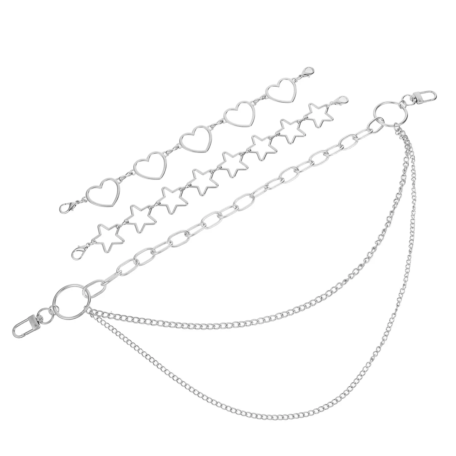 

Набор из 3 удлинителей для цепочек сумок с подвеской в виде сердца из сплава, декоративная цепочка для женских сумок, замена для плечевых и кроссбоди сумок