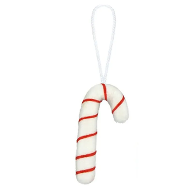 5pcs Christmas Felt Santa Canes Walking Stick Christmas Decoration For Home DIY Xmas Tree Ornaments Gifts Navidad Party Decor
