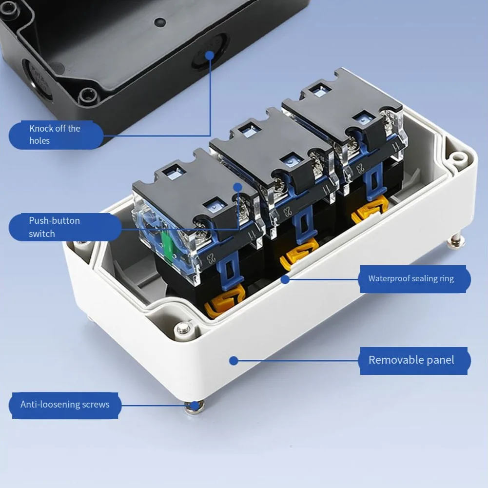 Button Switch Control Box with For Durable Waterproof Connector for Dependable Use in Industrial Outdoor Settings