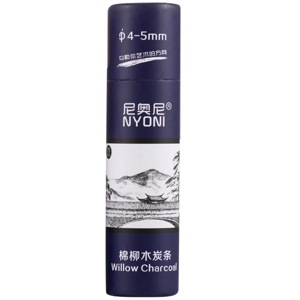 

25 Pcs Sketch Carbon Strips Charcoal Sketching Bar Lead Pencils Adjustable Willow Bamboo