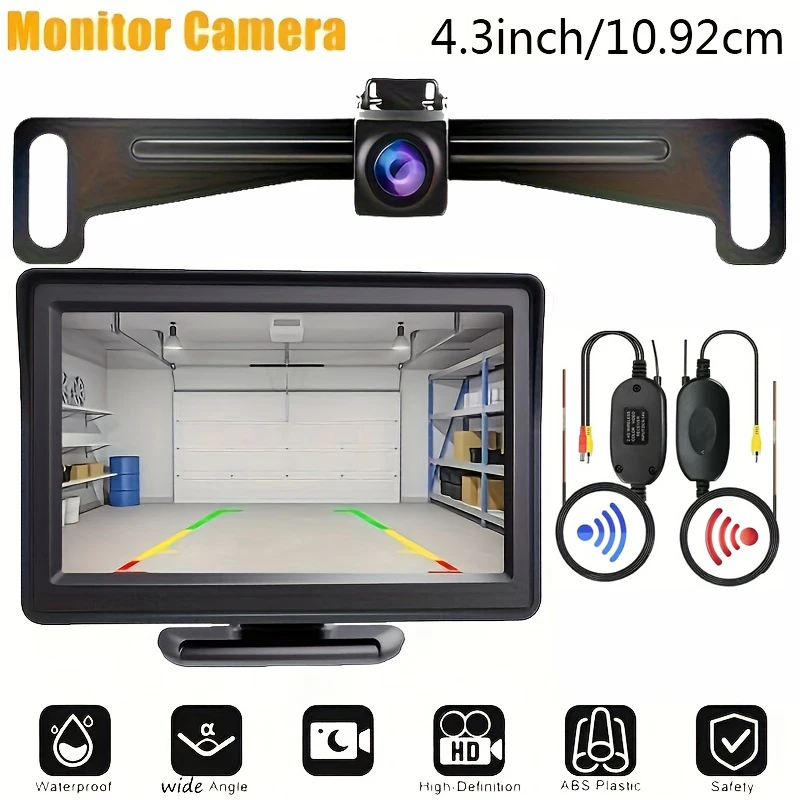 

Wireless Car Backup Camera Easy Installation, 4.3'' Rear View Monitor With Night Vision Camera Kit For Car Pickup Truck Minivan