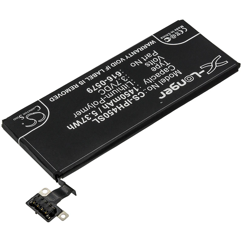 Li-Polymer Mobile, Smartphone Battery for Apple | 3.7V, 1450mAh | Compatible with Models: iPhone 4S; MC921LL/A; A1387; A1431