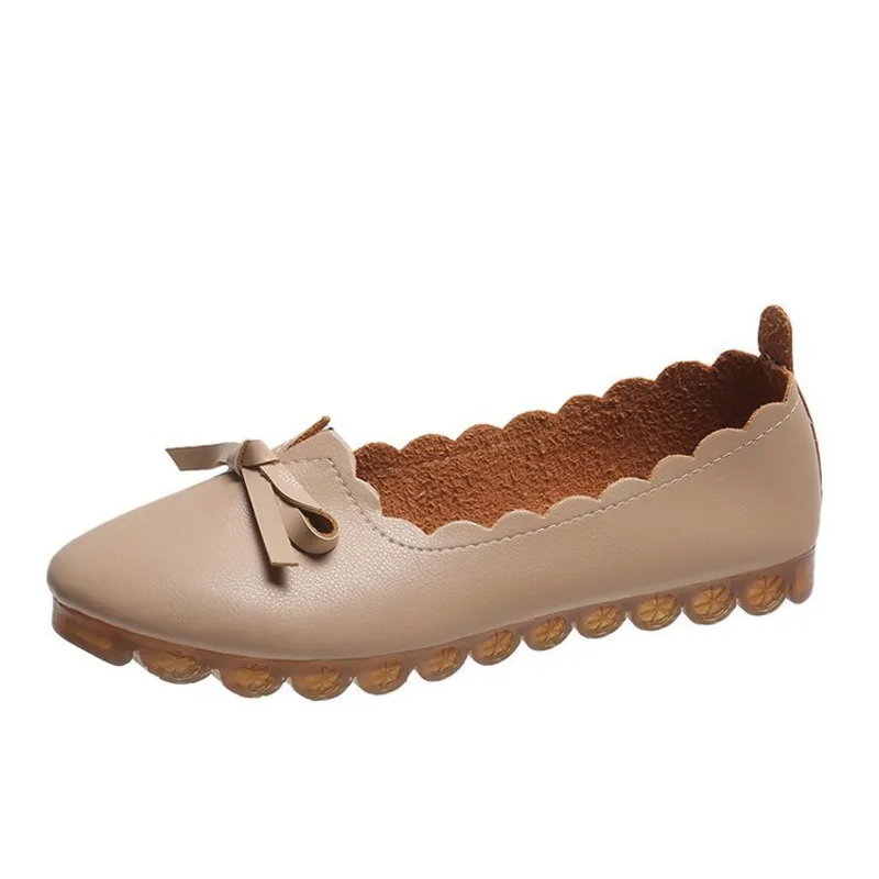 

Spring And Autumn New Nurse Shoes Casual Flat Heel Women's Shoes Bean Shoes Mom Shoes Korean Edition Shallow Mouth Single Shoes