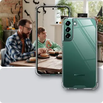 適用於三星 S25 S24 S23 S22 Ultra Plus S21 FE A51 A52S A54 A53 A16 的透明矽膠軟手機殼,附鏡頭,防震防撞邊框 10 最佳銷售 三星S21 FE手機殼 - №4