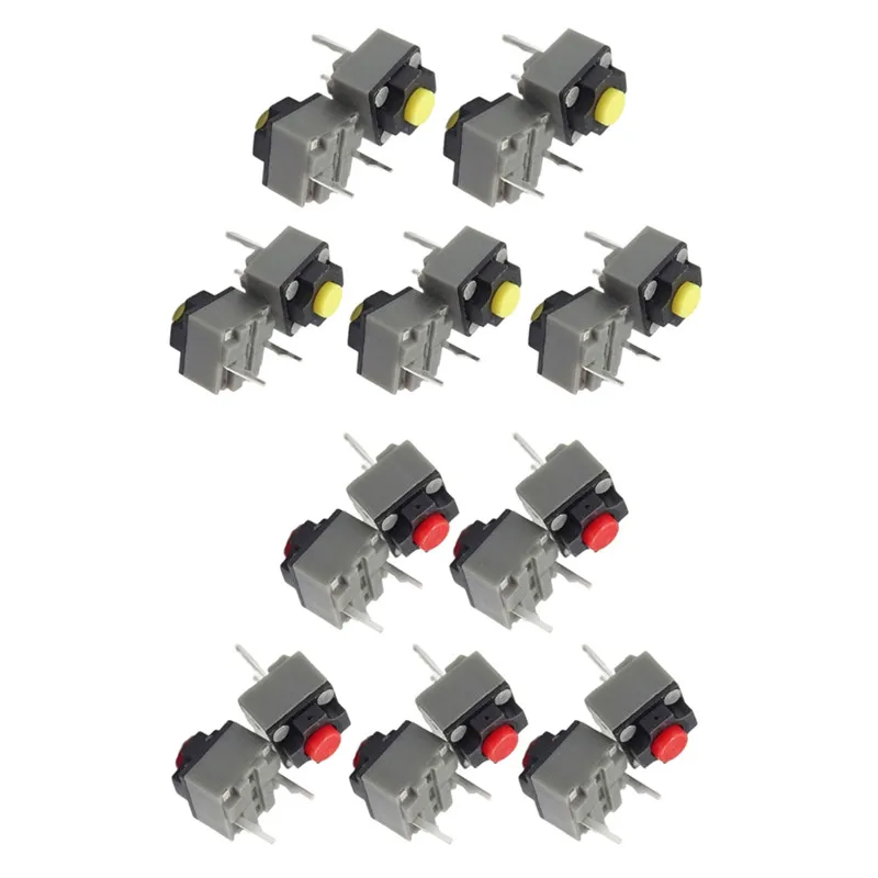 10Pcs Kailh Mute Button 6x6x7.3mm Square Silent Switch Mouse Micro Switch Repair Parts Replace Rectangle Micro Switch