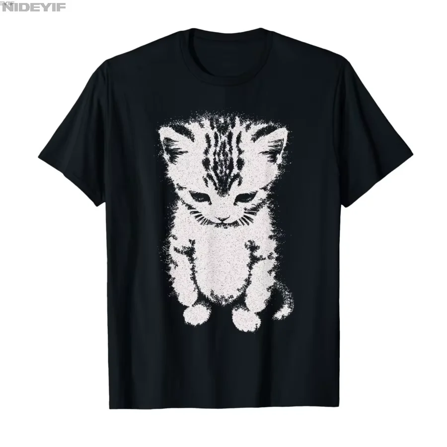 Camiseta de moda con diseño de gato triste, meme divertido de gatito llorón, para hombre y mujer, 100% algodón