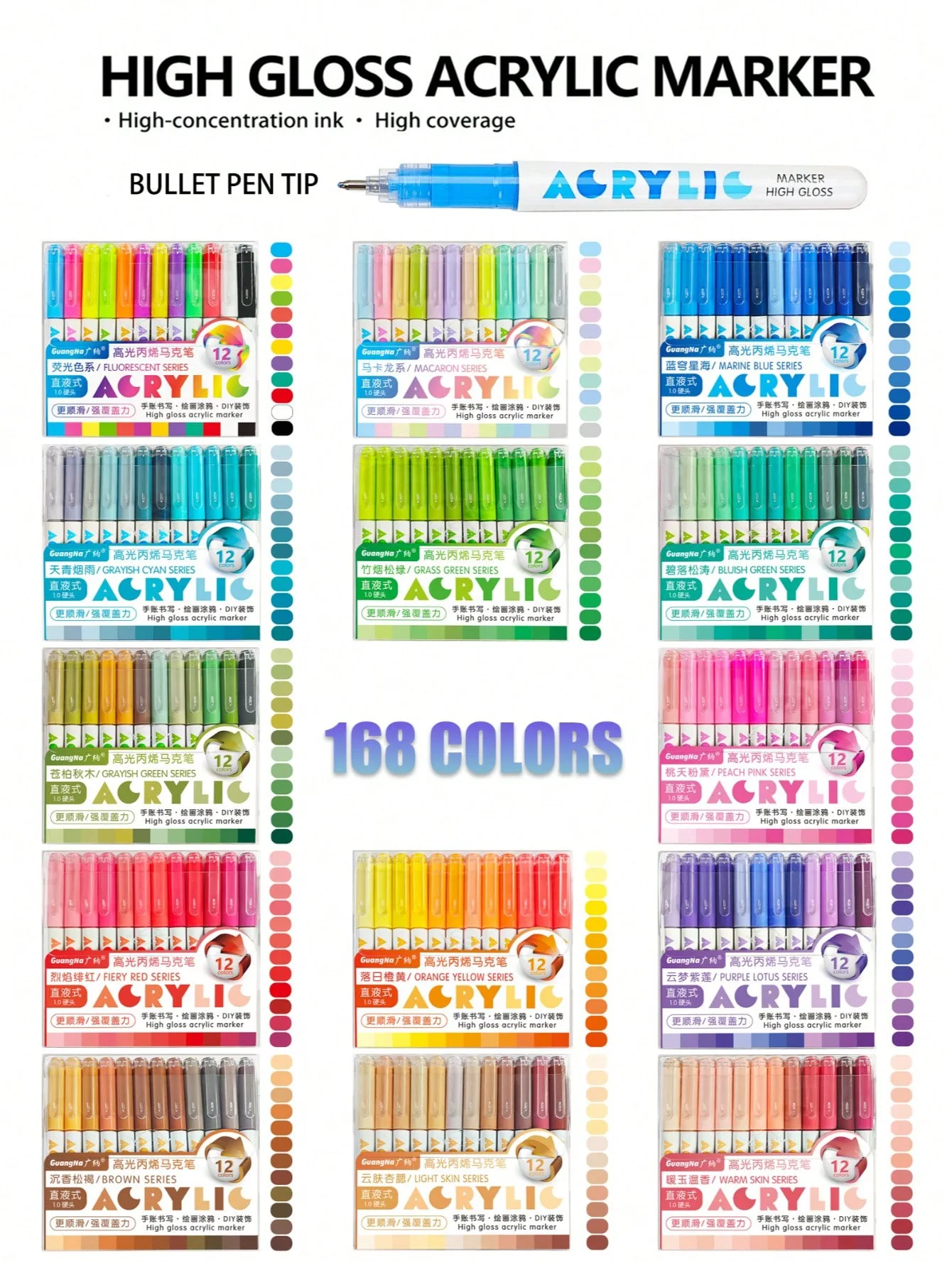 광나(Guangna) 브랜드의 마커 펜 세트, 288가 - Copic Marker Classic 리뷰 및 가격