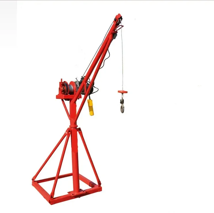 

360 Degree 500kg 800kg 1000kg portable lifting crane Mini Crane with electric hoist