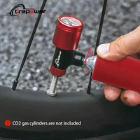 Inflador de Cartuchos de CO2 Portátil Ctrepower Mini con Manómetro Transparente, Bomba de CO2 de Aleación de Aluminio para Bicicletas de Montaña y Carretera, Válvulas Schrader y Presta
