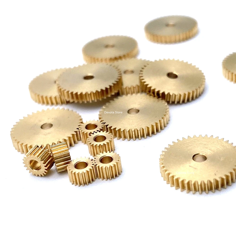 0.3M Mini Copper Gear 28/30/40/41/45/48/60 Teeth 2/3MM DIY Mechanical Copper Spur Gear