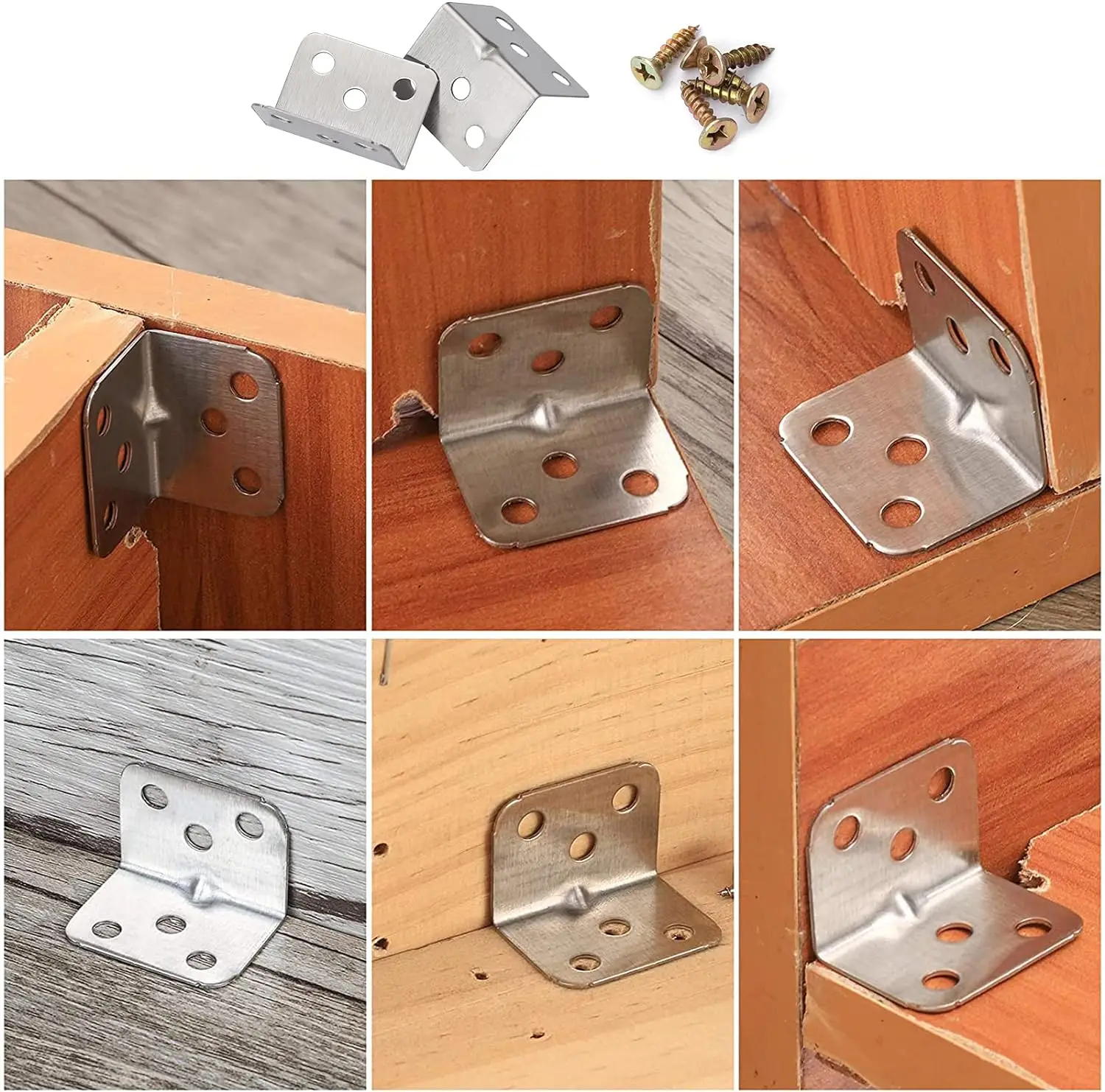 1/20/50PCS L-Shaped Corner Code 90 Degree Laminated Furniture Plate Hardware Right Angle Bracket Cabinets Small Connectors