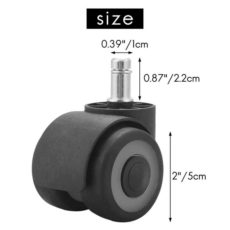 5 Stück Universal Mute Wheel 2 Zoll Bürostuhl Rollen Gummi weich