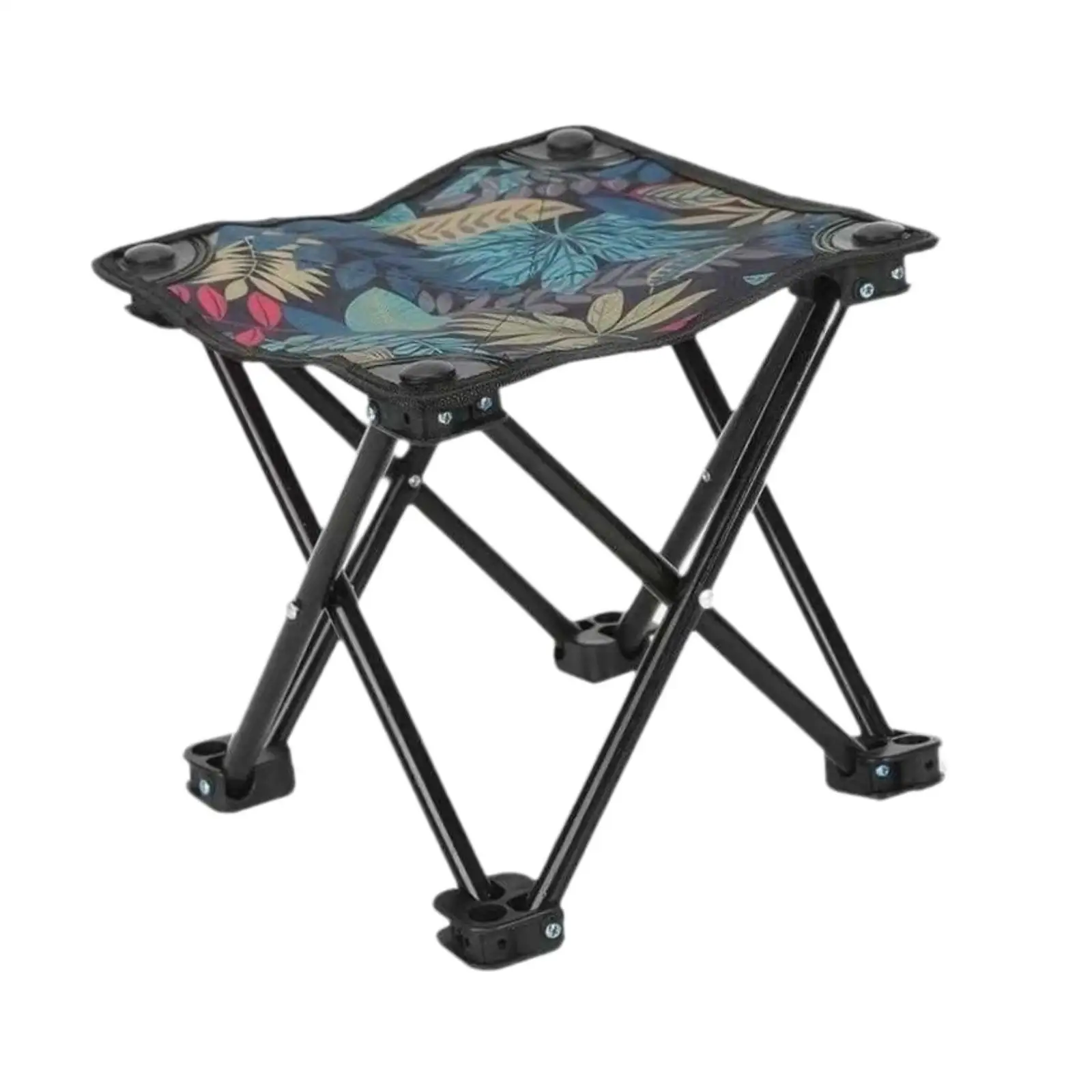 Folding Stool Foldable Footstool Reusable Metal Camping Chair Foot Stool Folded Chair Footrest for Beach Travel Barbecue