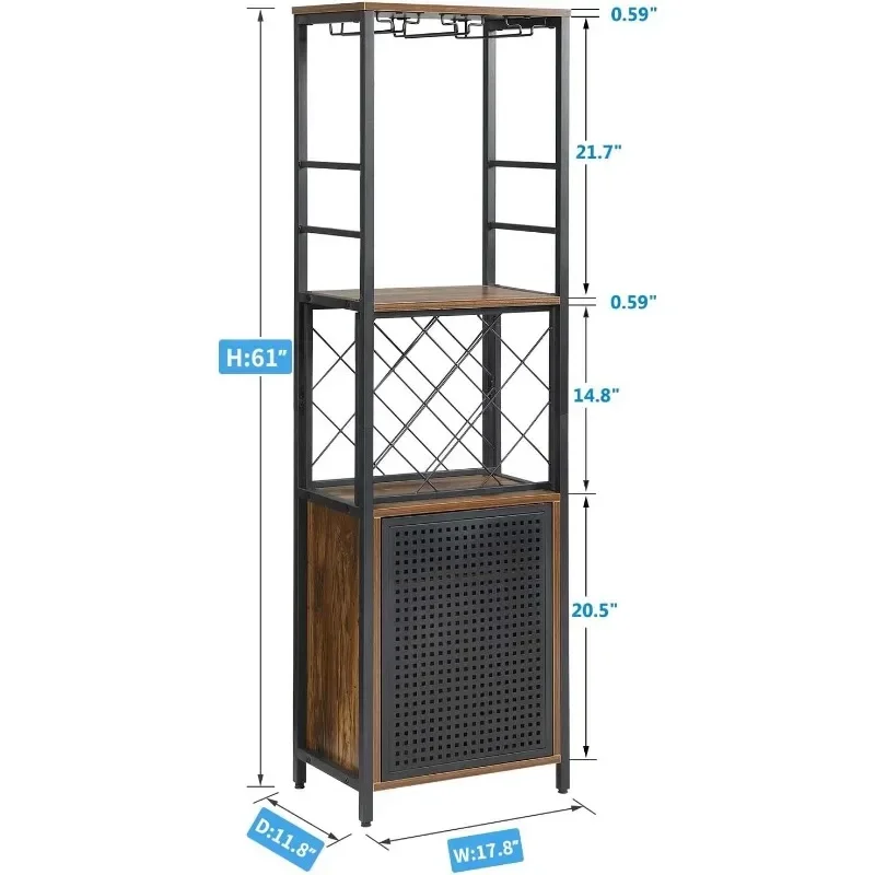 Armário de bar de vinho FURNITURE para licor e vidro, rack independente, piso com ajustável