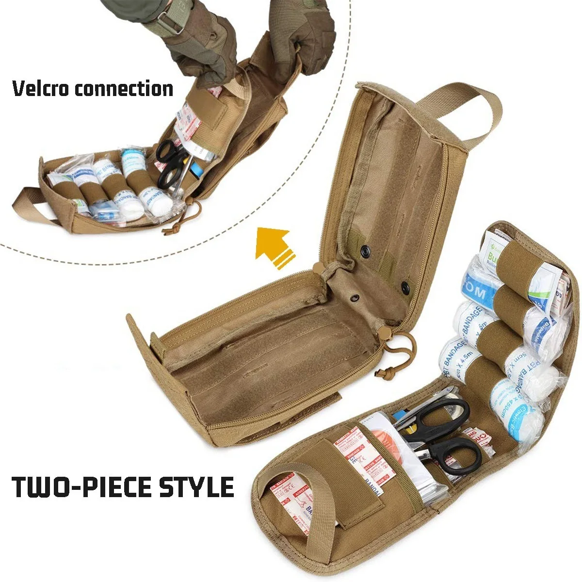 Imagem -02 - Tactical Molle Medical Pouch Bandagem Israelense Splint Tourniquet Emergency Survival First Aid Kit Caça Engrenagem