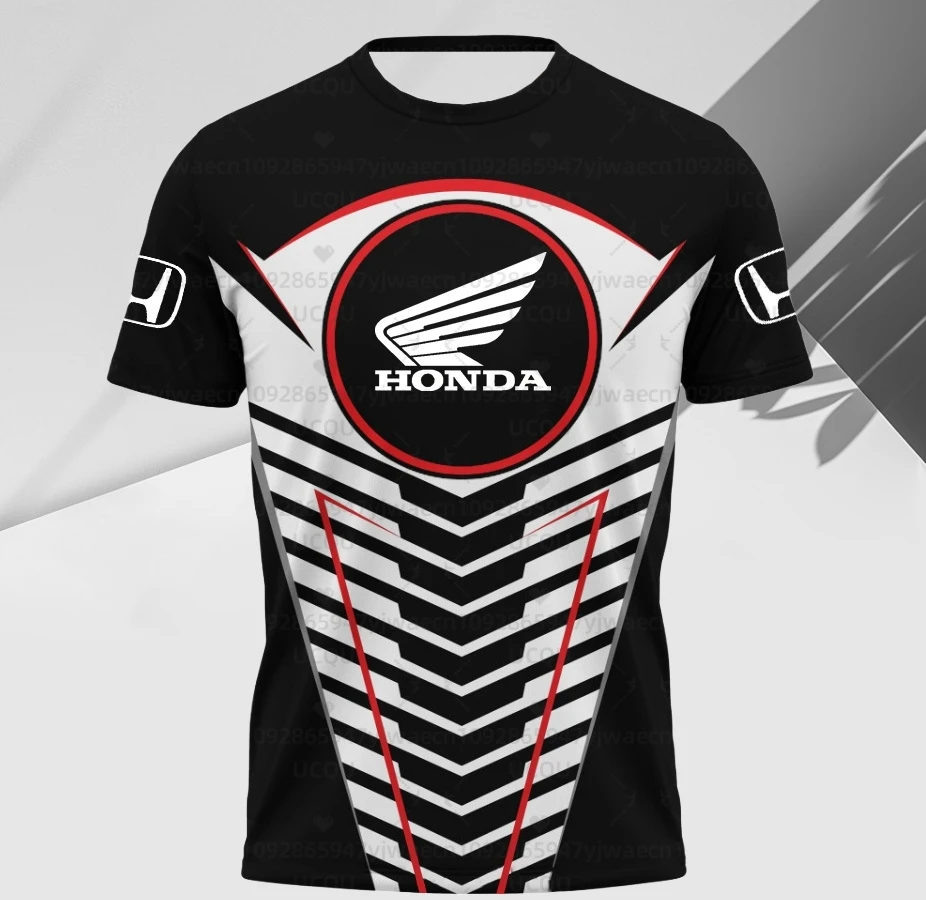 

Спортивная мужская быстросохнущая гоночная футболка Honda с цветным принтом, мотоциклетный байкерский трикотаж, спортивная одежда с коротким рукавом, легкая уличная футболка