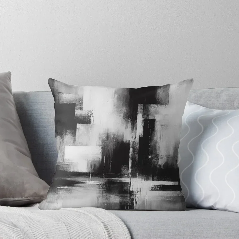Zwart-wit abstract, in stijl van het midden van de eeuw schilderij Sierkussen Op maat gemaakt kussen Foto anime meisjeskussen