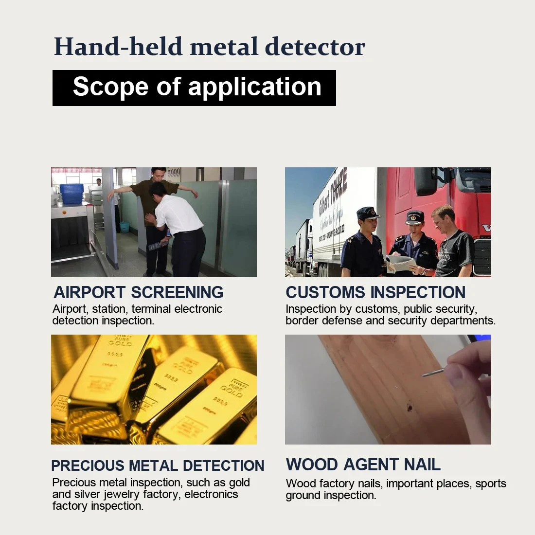 Portable Industrial Body Scanner New Arrival Handheld Security Metal Detector for Secure Inspections