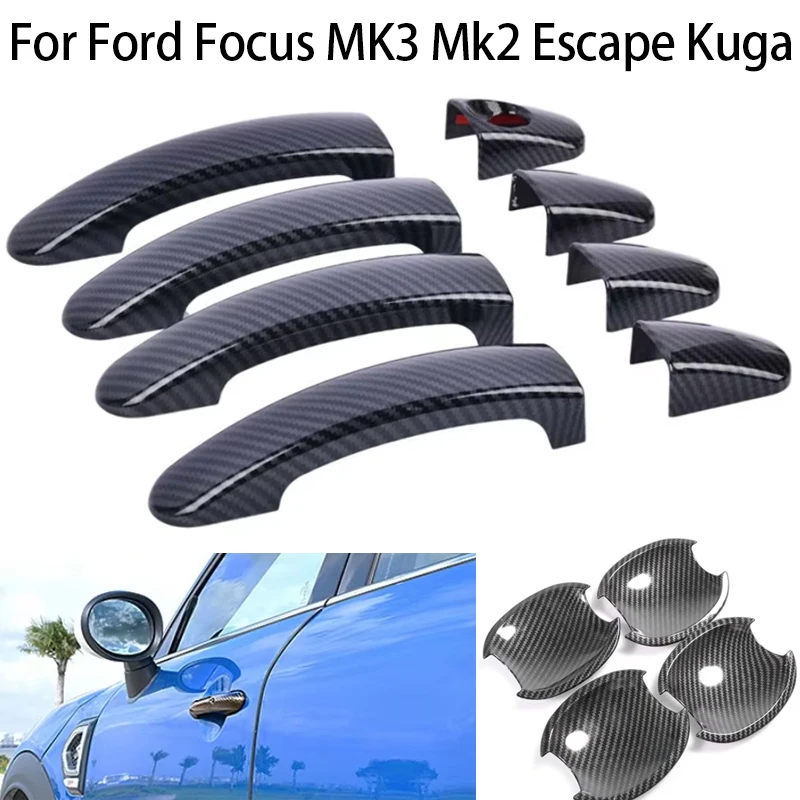 

Carbon Fiber For Ford Focus 2012 MK3 Mk2 Hatchback Escape Kuga 2013-2018 Car Door Handles Cover Overlays Protection part Catch