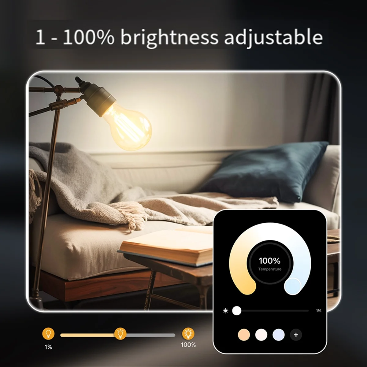 2025 + Tuya WIFI Smart Filament Bulb 7W LED Light Lamp E27 Dimmable Lighting 806Lm CCT Smart Dimmable Indoor Decorative Light