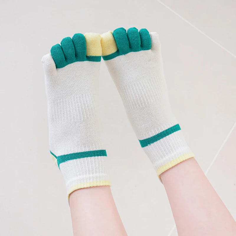 5 Pairs Children's Five Finger Ankle Socks Pure Cotton Bright Color Boneless Seamless Sports Toe Socks for Baby Boys Girls