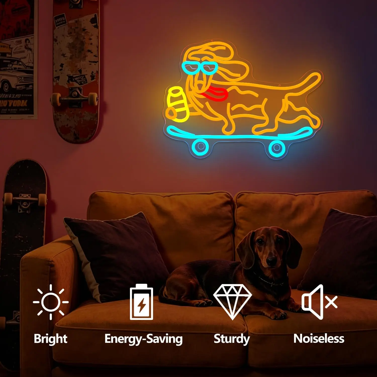 Dachshund Dog LED Neon Sign Wall Hanging Neon Light Lamp For Bedroom Game Room Pet Shop Bar Wall Decor Creative Birthday Gift