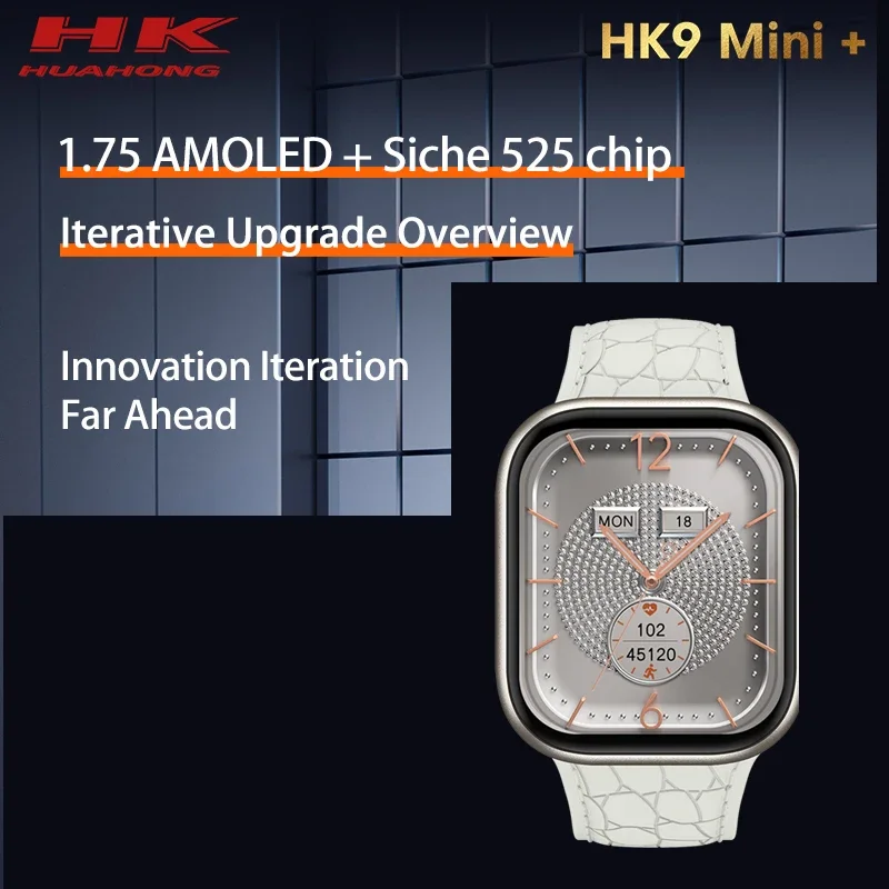 New HK9 Mini+ AMOLED 41mm 1.75'' Smart Watch ChatGPT Compass BT Call NFC Local Album AI Watch Face Sports Smartwatch Men Women