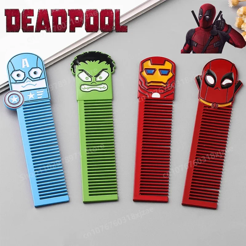 Super-heros Dead·pool Comb Movies Figure Anti Static Bangs Brush Beauty Styling Tool Metal Makeup Boy Home Decoration Toys Gifts