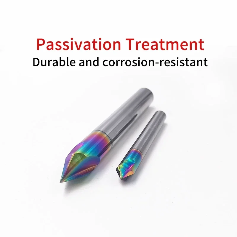 1PC 3F Straight Coated Carbide Chamfering End Mill HRC55 DLC Coating Tungsten Steel Chamfer Milling Cutter for Aluminum