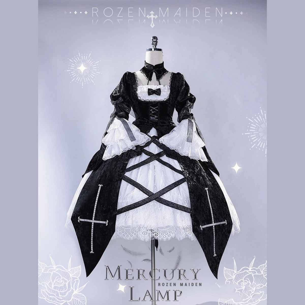 COSMART – magnifique robe de soirée gothique pour femmes, tenue de fête d'halloween, Costume de Cosplay Lolita, Rozen Maiden Suigintou, nouvelle collection