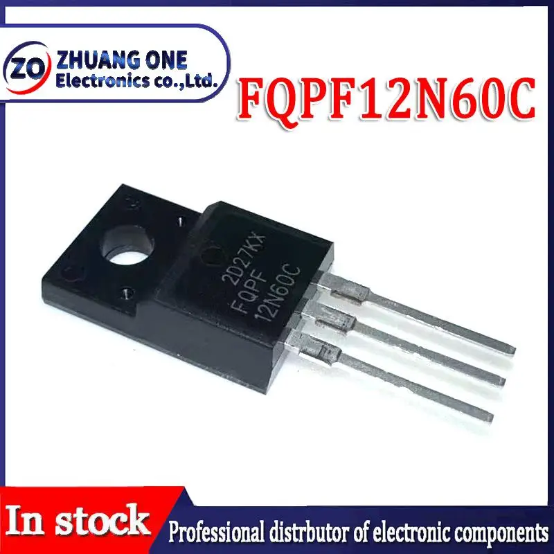 10pcs/lot FQPF12N60C 12N60C 12N60 600V 12A MOSFET N-Channel transistor TO-220F new original