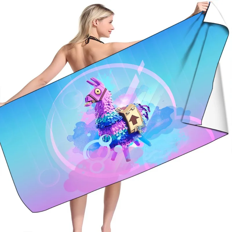 Fortnite 비치 타월 마이크로 화이버 목욕 타월 소년 소녀 소프트 웨어러블 만화 입욕 비치 스파 목욕 가운 워시 의류 빠른 건조