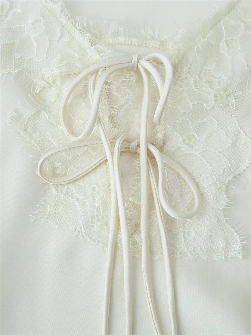 Abito da donna sexy senza maniche in pizzo con scollo all'americana Moda 2025 Nuovo arrivo Abito alla moda per le donne