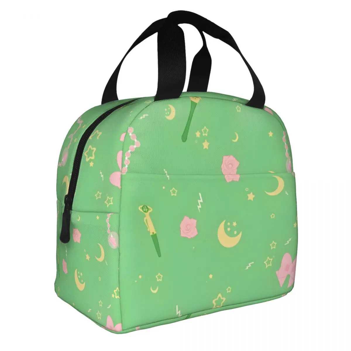 Casual Lunch Bag Magical Girl Jupiter Pattern Zipper Closure S-Sailor Moon Work Bento Box Students